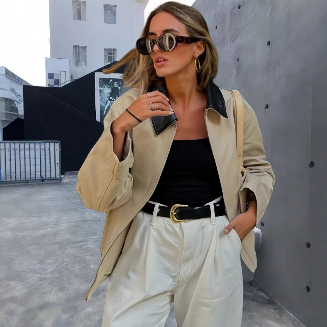 Damen Modische Übergangsjacke mit lässigem Schnitt und eleganten Details Drune