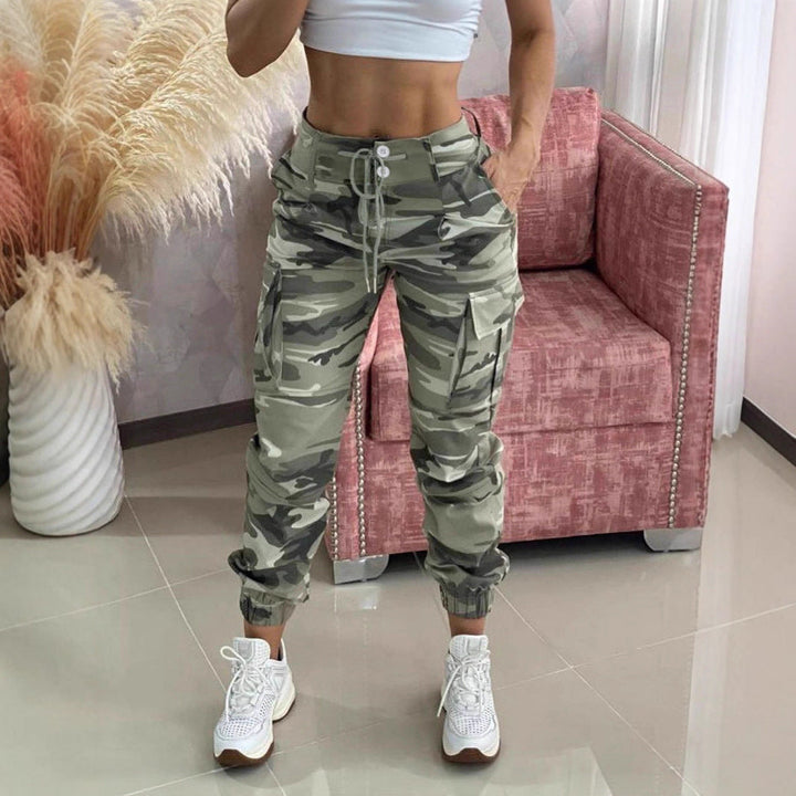 Damen Freizeithose mit Cargo-Taschen und elastischem Bund Drune