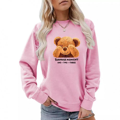 Damen Freizeitpullover mit süßem Bärenmotiv Drune