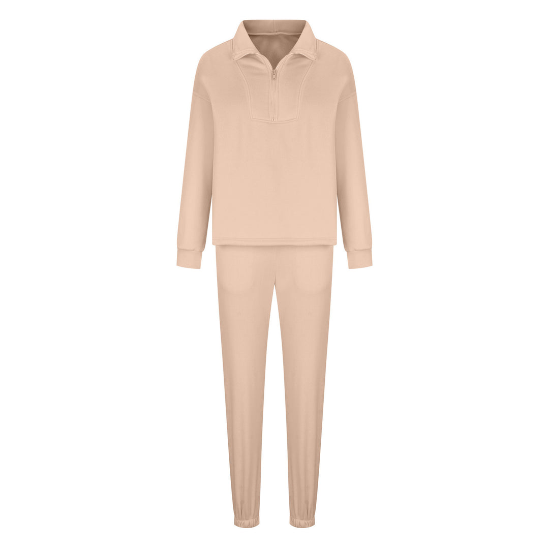 Damen Sportliche Pullover-Set mit hohem Kragen Drune