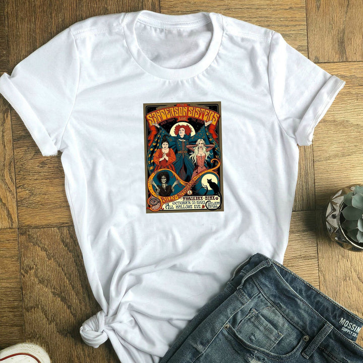 Damen Grafik-T-Shirt mit Hocus Pocus inspiriertem Design Drune