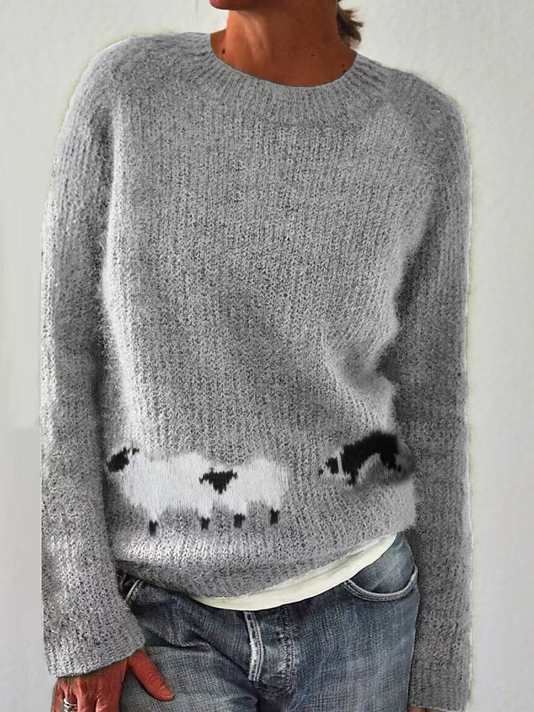 Damen nan Norwegerpullover aus Wollmix mit Rundhalsausschnitt und traditionellem Fair-Isle-Yoke Drune