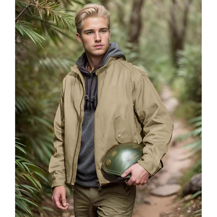 Herren lässige Freizeitjacke mit praktischem Stehkragen Drune