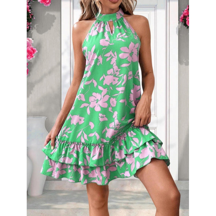 Damen Sommerkleid mit verspieltem Rüschen-Design und floralem Muster Drune