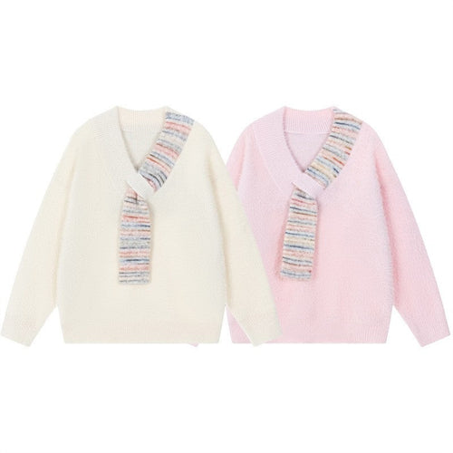 Damen Kuscheliger Pullover mit innovativem Schal-Detail Drune