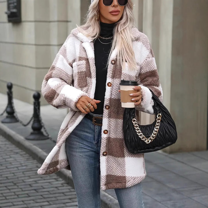 Damen Oversized Karofleecejacke Drune