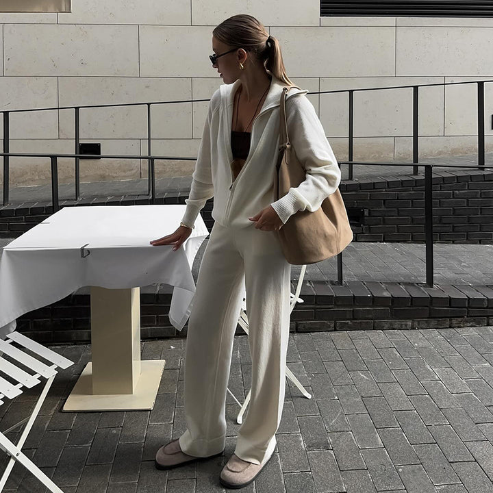 Damen Fleece-Jogginganzug mit Stehkragen und praktischem Reißverschluss Drune