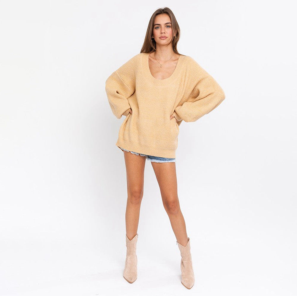 Damen Grobstrickpullover Drune