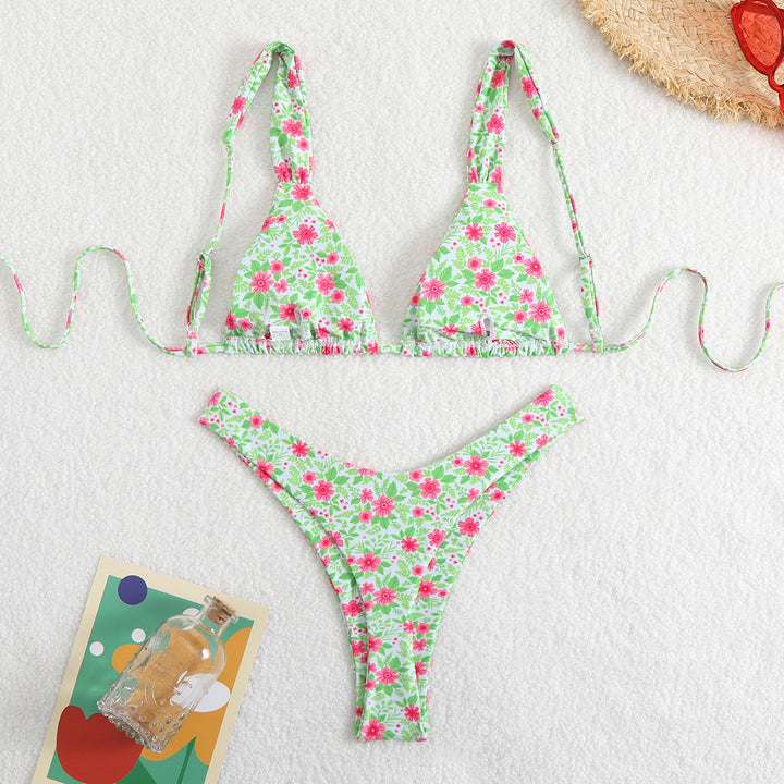 Damen Triangel-Bikini mit verstellbaren Trägern und hohem Schnitt Drune