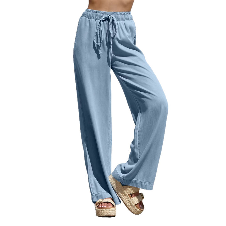 Damen Weite, bequeme Sommerhose mit verstellbarem Bund und lockerer Passform Drune