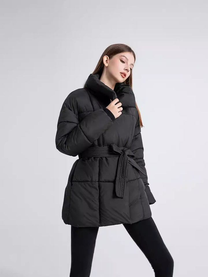 Drune | Warme Pufferjacke mit Gürtel Leicht und Stilvoll Perfekt Für Kalte Tage
