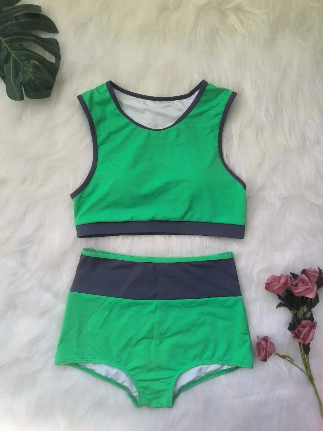 Damen Sportliches Bikini-Set mit hoch geschnittenem Höschen Drune