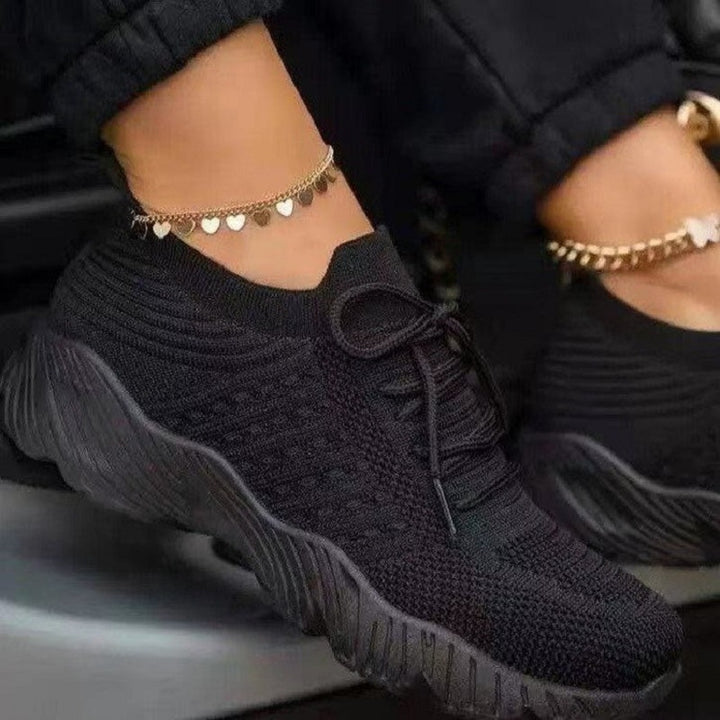 Damen  leichte Strick-Sneaker mit sockenähnlichem Obermaterial, gepolsterter Komfortsohle und flexibler Profil-Laufsohle Drune