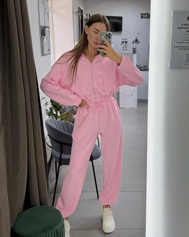 Damen Sportliches Freizeit-Loungewear-Set mit Kapuze Drune