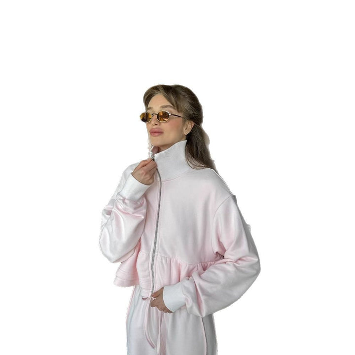 Damen lässiger Kapuzenpullover mit verkürztem Schnitt und Taschen Drune