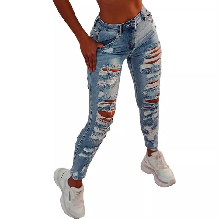 Damen Skinny-Jeans im distressed Look Drune