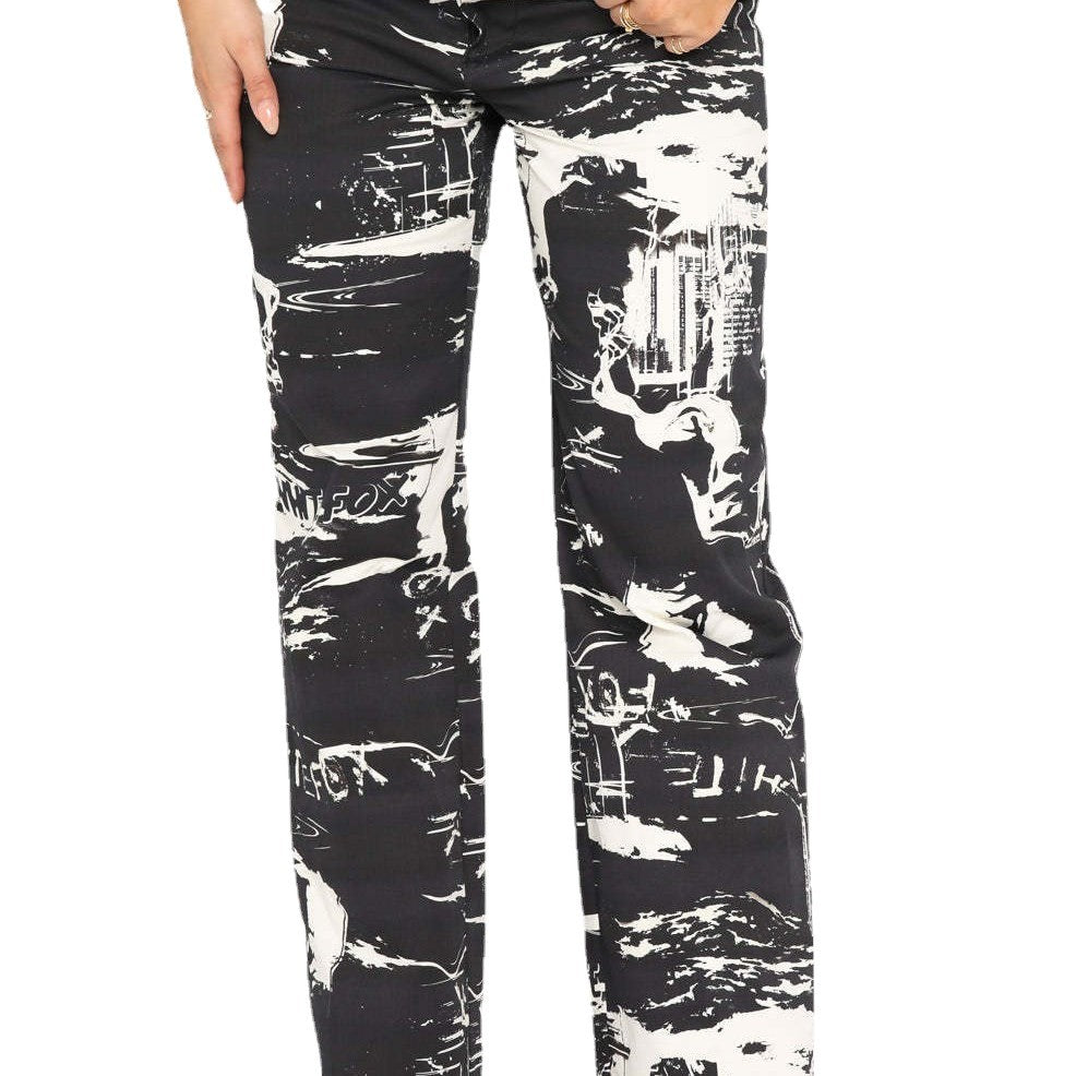Damen lässige Cargo-Hose mit frischem botanischem Print Drune