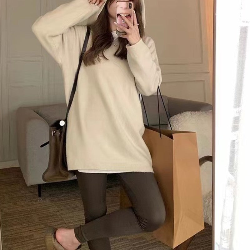 Damen Cashmere-Mischung Kapuzenpullover Drune