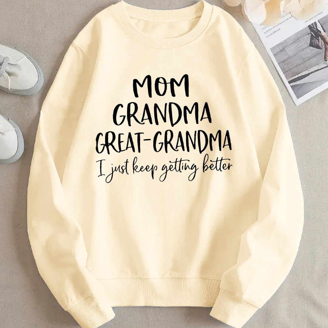Damen Sweatshirt mit kreativem Familienaufdruck und bequemer Passform Drune