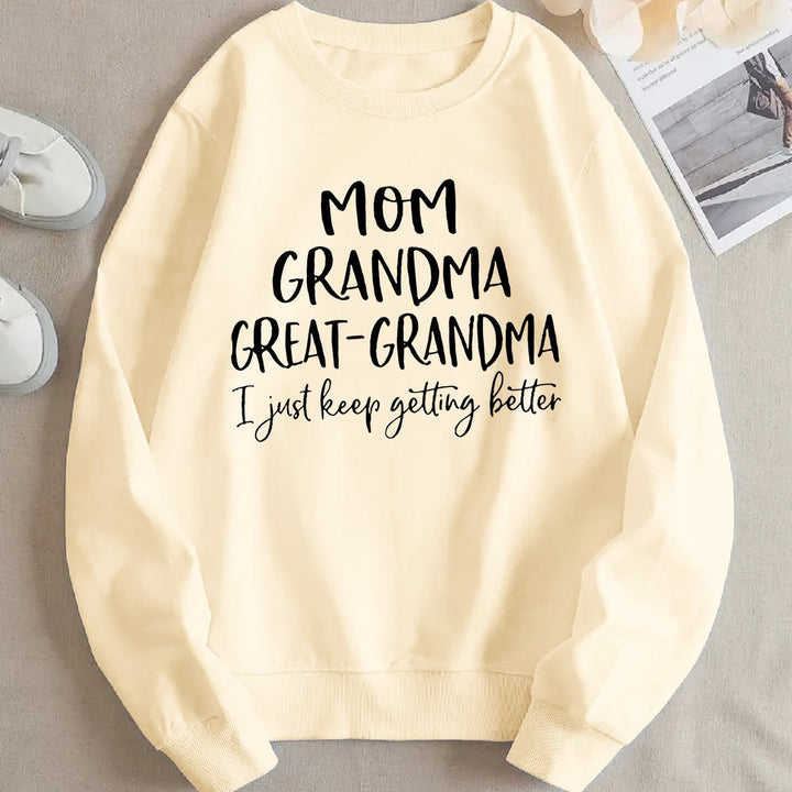 Damen Sweatshirt mit kreativem Familienaufdruck und bequemer Passform Drune