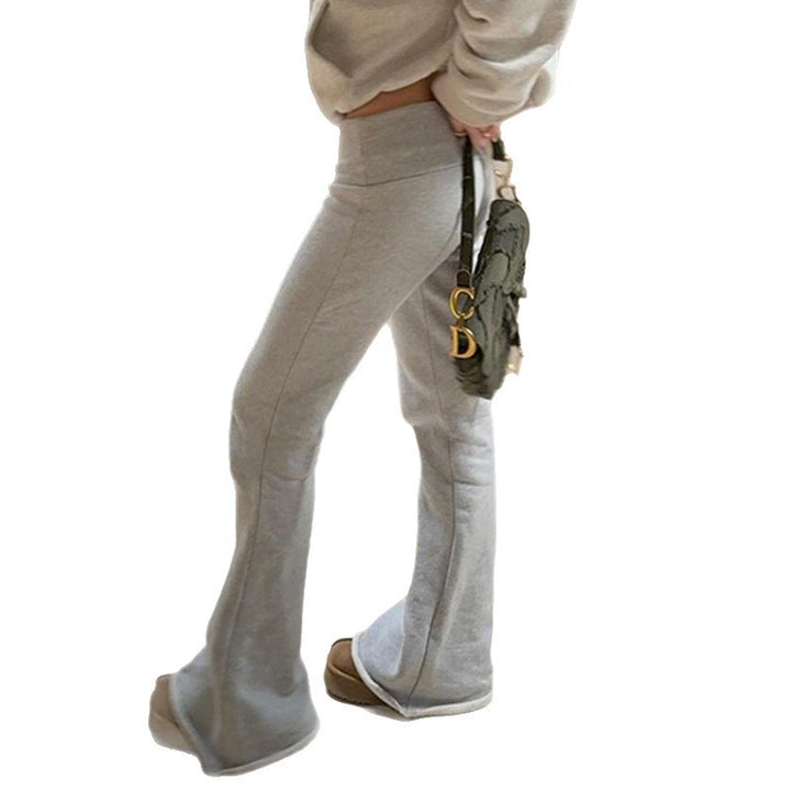 Damen nan weiche Highwaist Yoga-Schlaghose mit ausgestelltem Bein und Stretchbund Drune