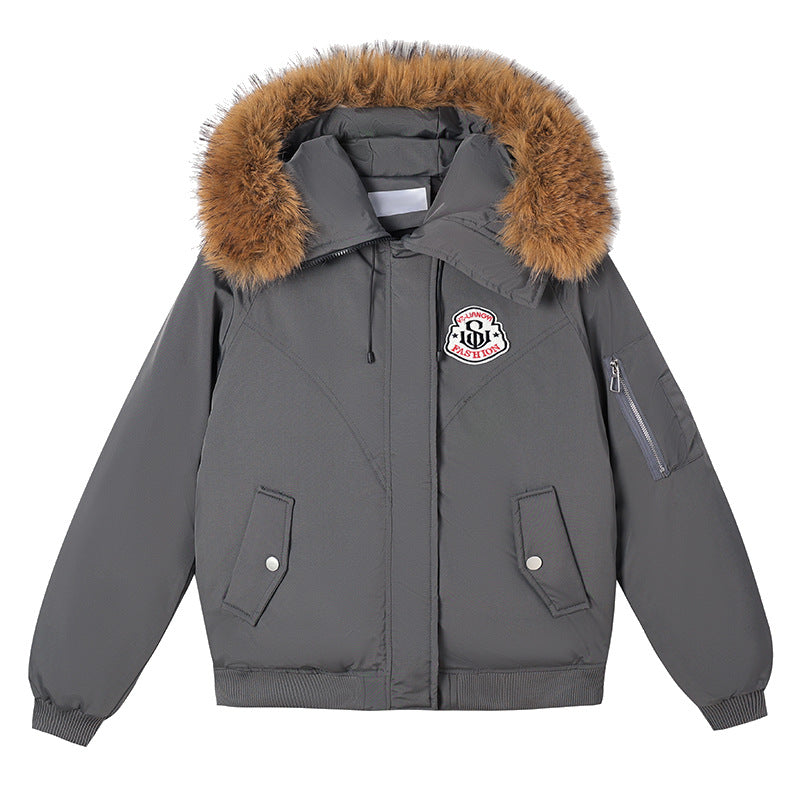 Damen Sportliche Pufferjacke mit abnehmbarem Kunstfellkragen und praktischen Taschen Drune