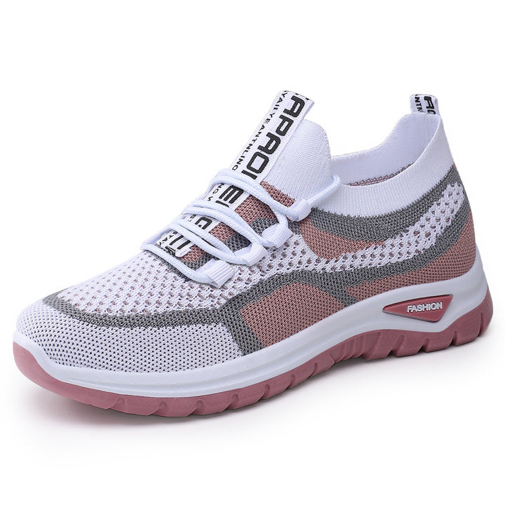 Damen nan sockenähnlicher Plateausneaker mit atmungsaktivem Strickoberteil und stoßdämpfender EVA-Sohle Drune