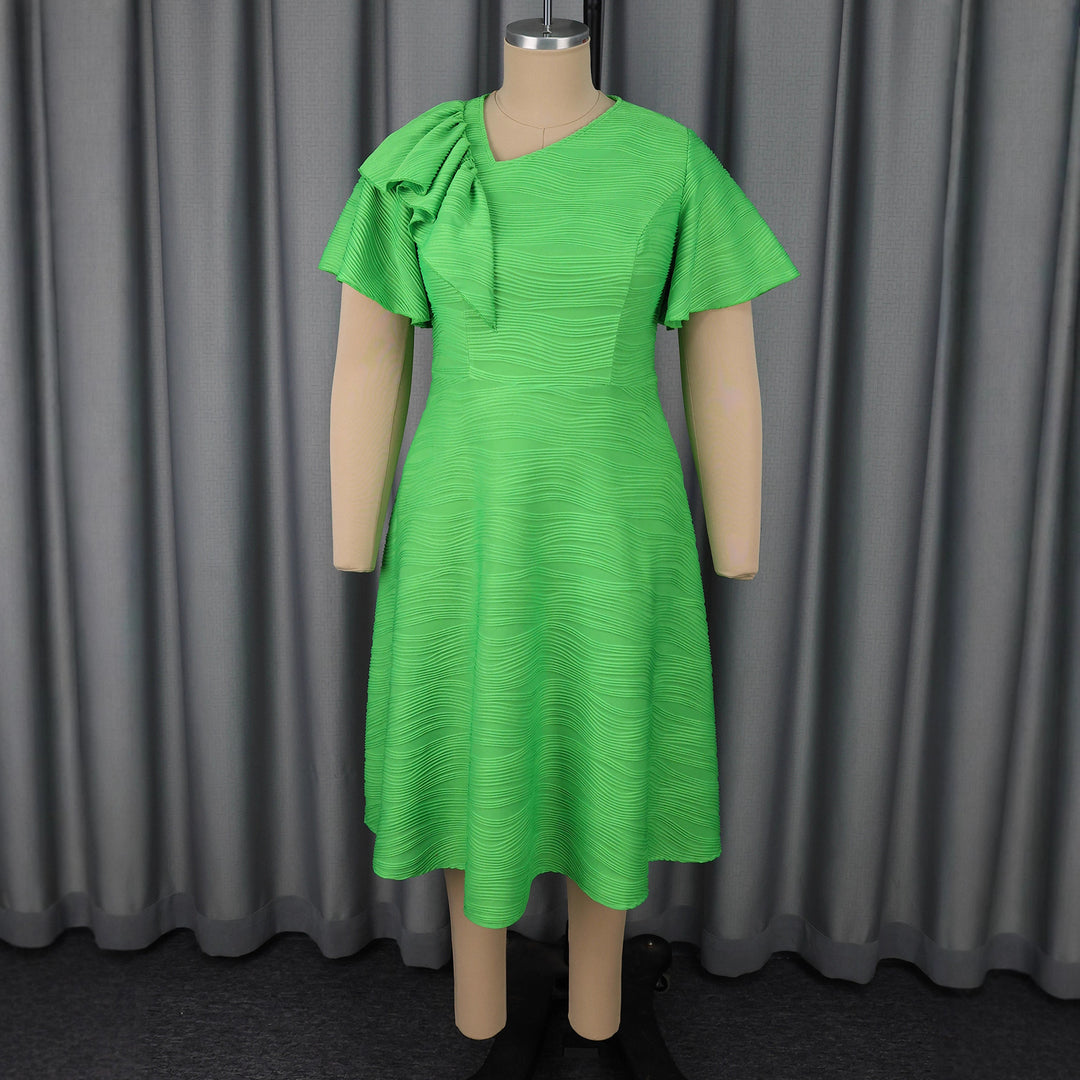 Damen elegantes Midikleid mit Rüschen-Details Drune