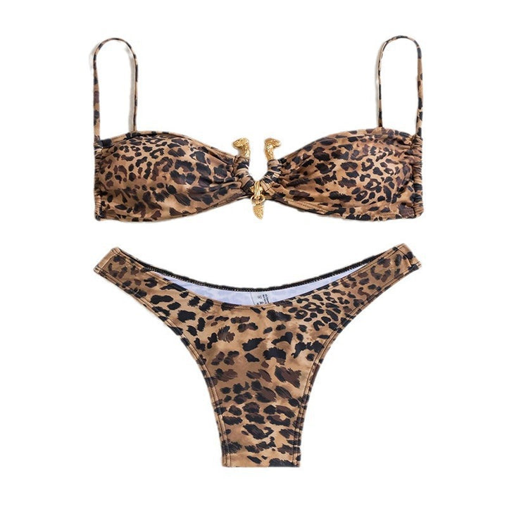 Damen Eleganter Triangel-Bikini mit Raffinierten Details Drune