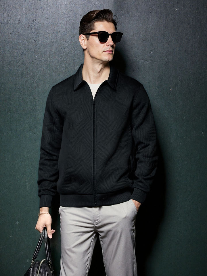 Herren sportliche Jacke mit strukturiertem Design und modernem Kragen Drune