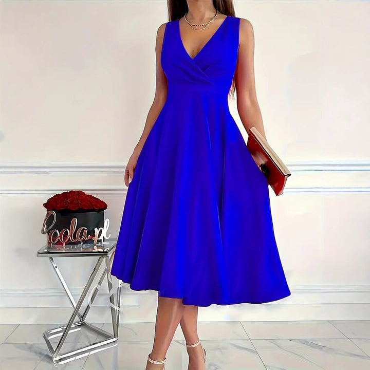 Drune | Einfarbiges Tankkleid Asymmetrischer Ausschnitt Kleid