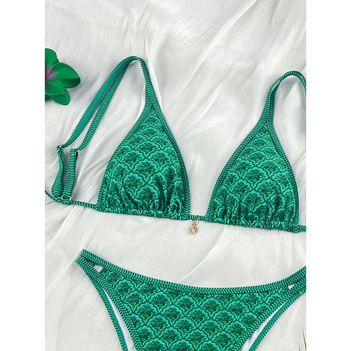 Damen Triangel-Bikini mit modischem Floral-Design Drune