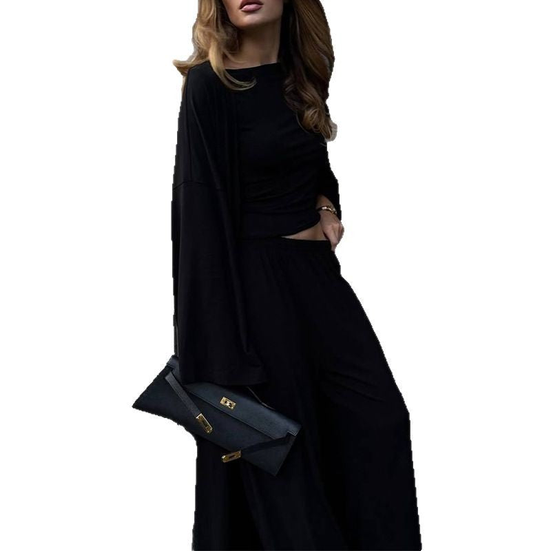 Damen modisches Longsleeve- und Palazzo-Set Drune