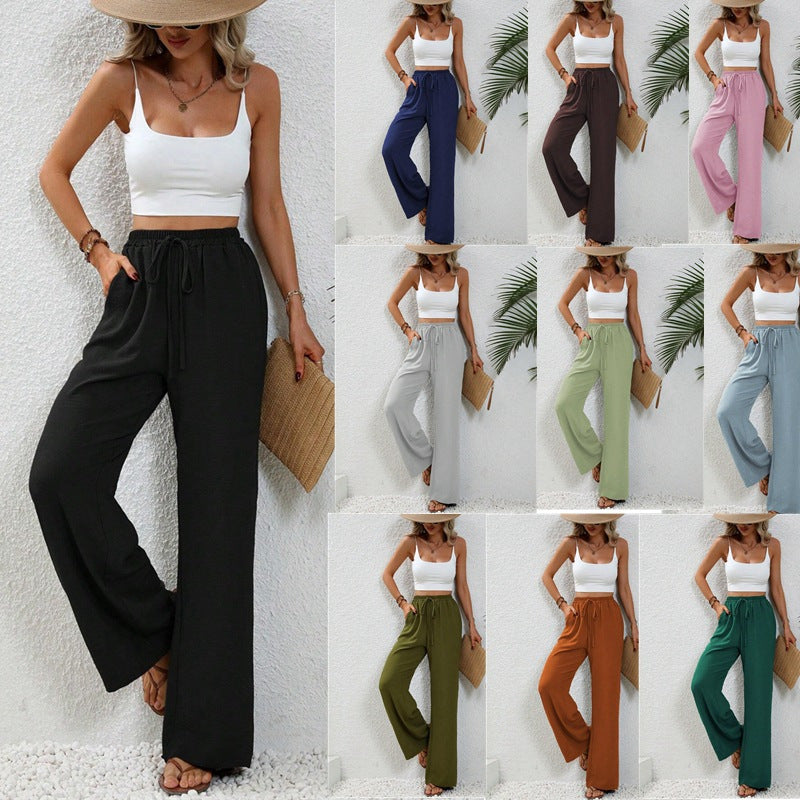 Damen Weite Sommerhose mit elastischem Bund und praktischen Seitentaschen Drune