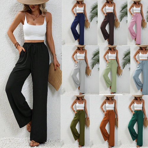 Damen Weite Sommerhose mit elastischem Bund und praktischen Seitentaschen Drune