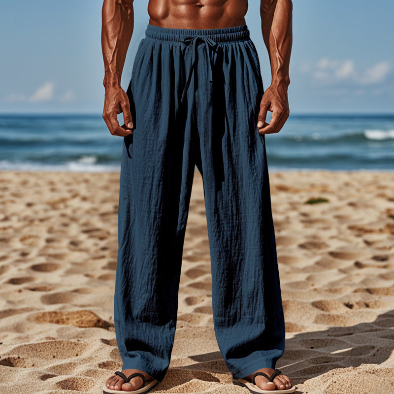 Herren Lässige Strandhose mit elastischem Bund und praktischen Seitentaschen Drune