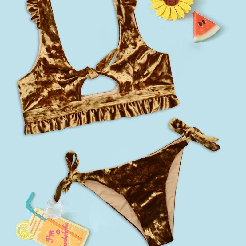 Damen Bikini-Set mit dezentem Cut-Out und Rüschendetails Drune