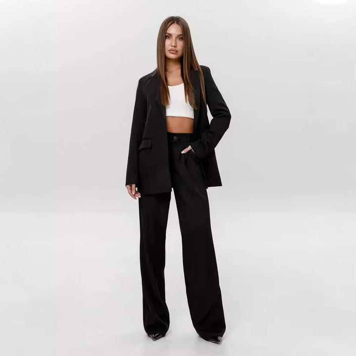 Damen Blazer und High-Waist Hose Set