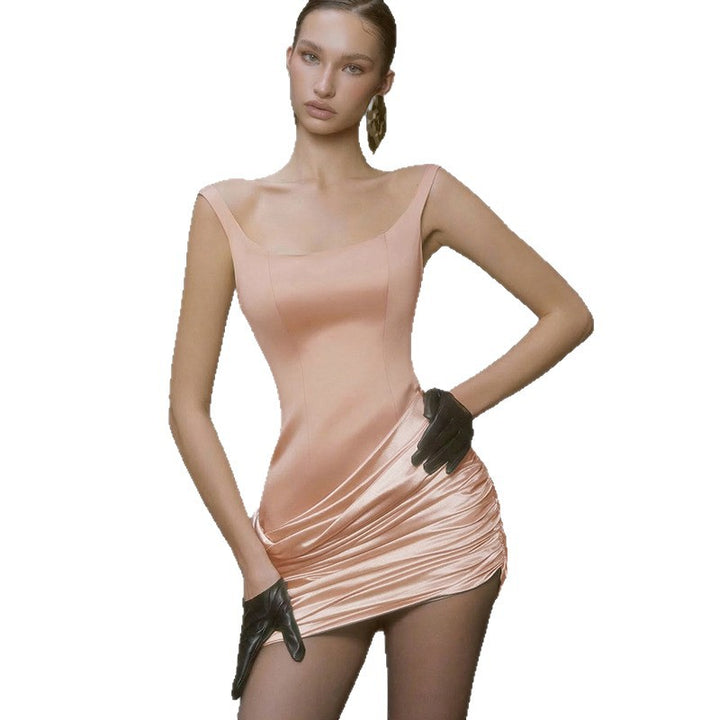 Damen figurbetontes Minikleid mit elegantem Drapierungsdesign Drune