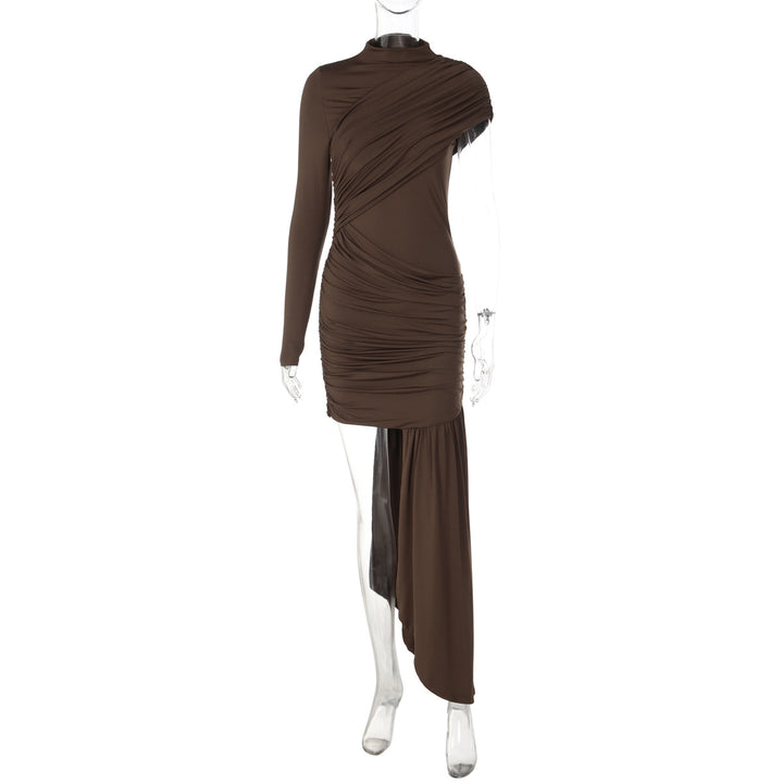 Damen Raffiniertes Maxikleid mit asymmetrischem Saum und Drapé Drune