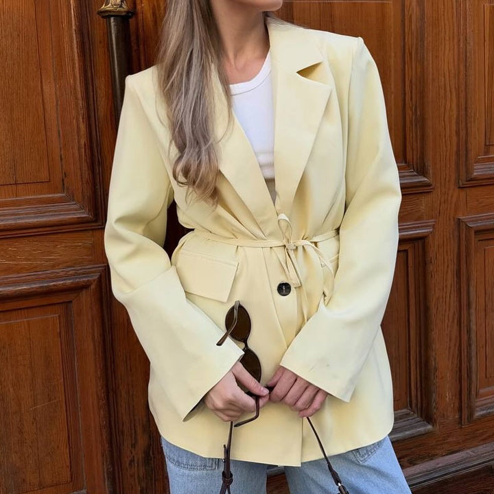 Damen modischer Blazer mit Gürtel Drune