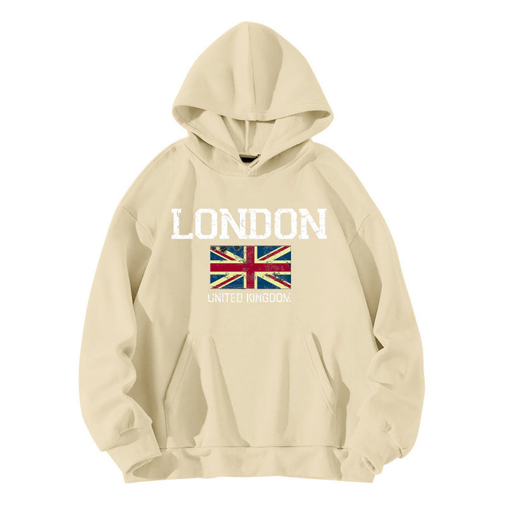 Damen Kapuzenpullover im urbanen London-Style mit Kängurutasche und gemütlichem Schnitt Drune