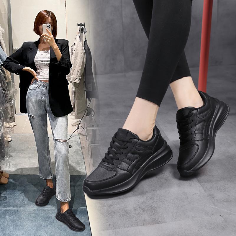 Damen nan modische Plateau-City-Sneaker mit extraweich gepolstertem Fußbett, stoßdämpfender Zwischensohle und sportiver Seitenapplikation Drune
