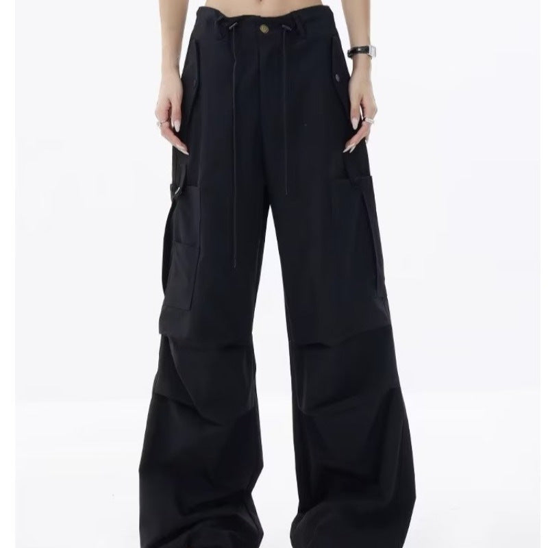 Damen Cargo-Hose im lässigen Oversized-Schnitt mit praktischen Taschen und verstellbarem Bund Drune