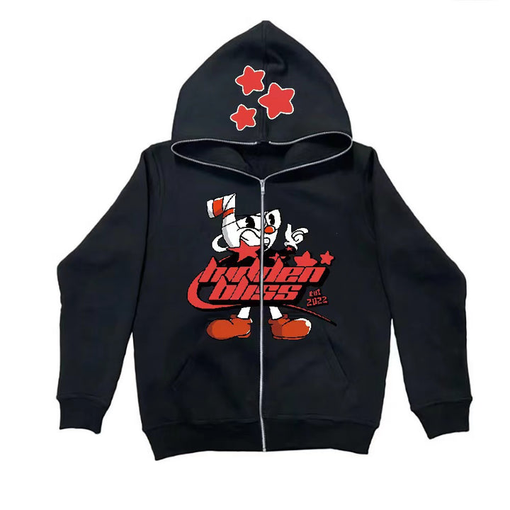 Damen Kapuzenjacke mit aufregendem Grafikdesign Drune