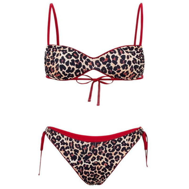 Damen Push-Up Bikini mit elegantem Animal-Print und verstellbaren Trägern Drune