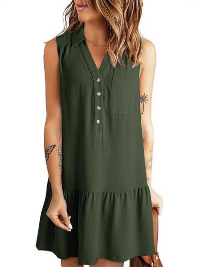 Damen Hemdblusenkleid mit geschmeidigem Fall und elegantem Rüschenabschluss Drune