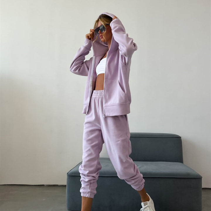 Damen Sweatjacke mit funktionellem Zipper und weichem Innenfutter Drune