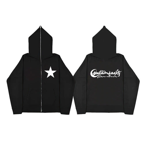 Damen Kapuzenjacke mit stylischem Aufdruck und praktischen Taschen Drune