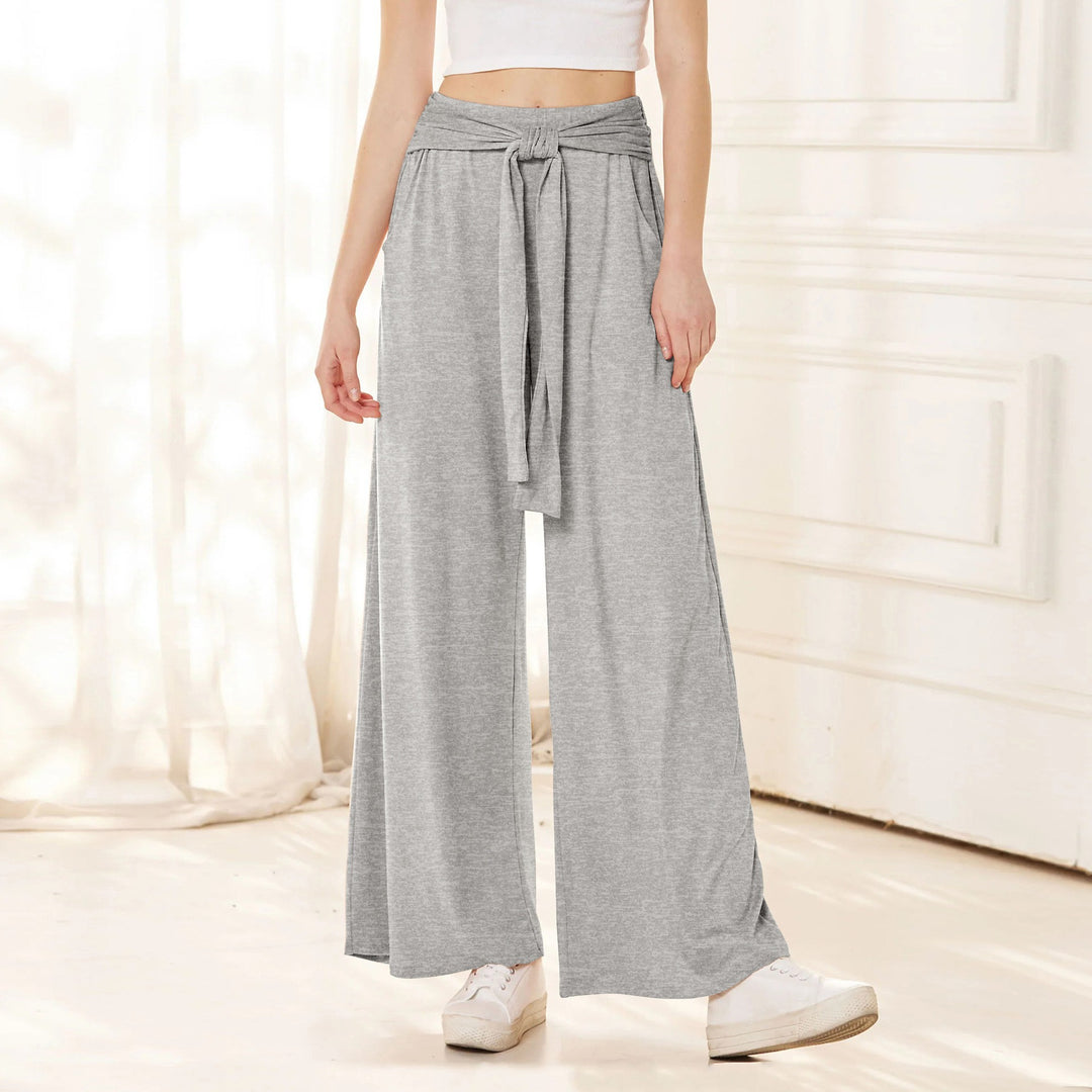 Damen Weite Jersey-Hose mit Bindegürtel und hohem Bund Drune